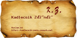 Kadlecsik Zénó névjegykártya